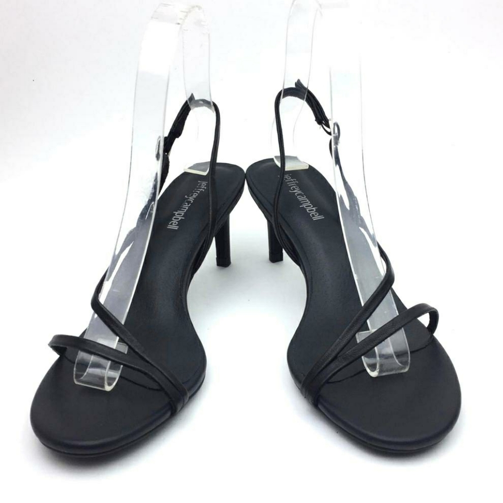Jeffrey Campbell Black Strappy Slingback Sandals